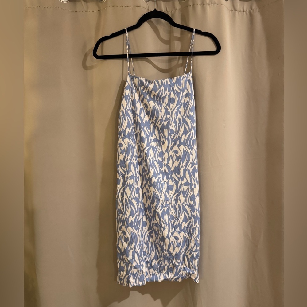 Monteau Blue and White Slip Dress